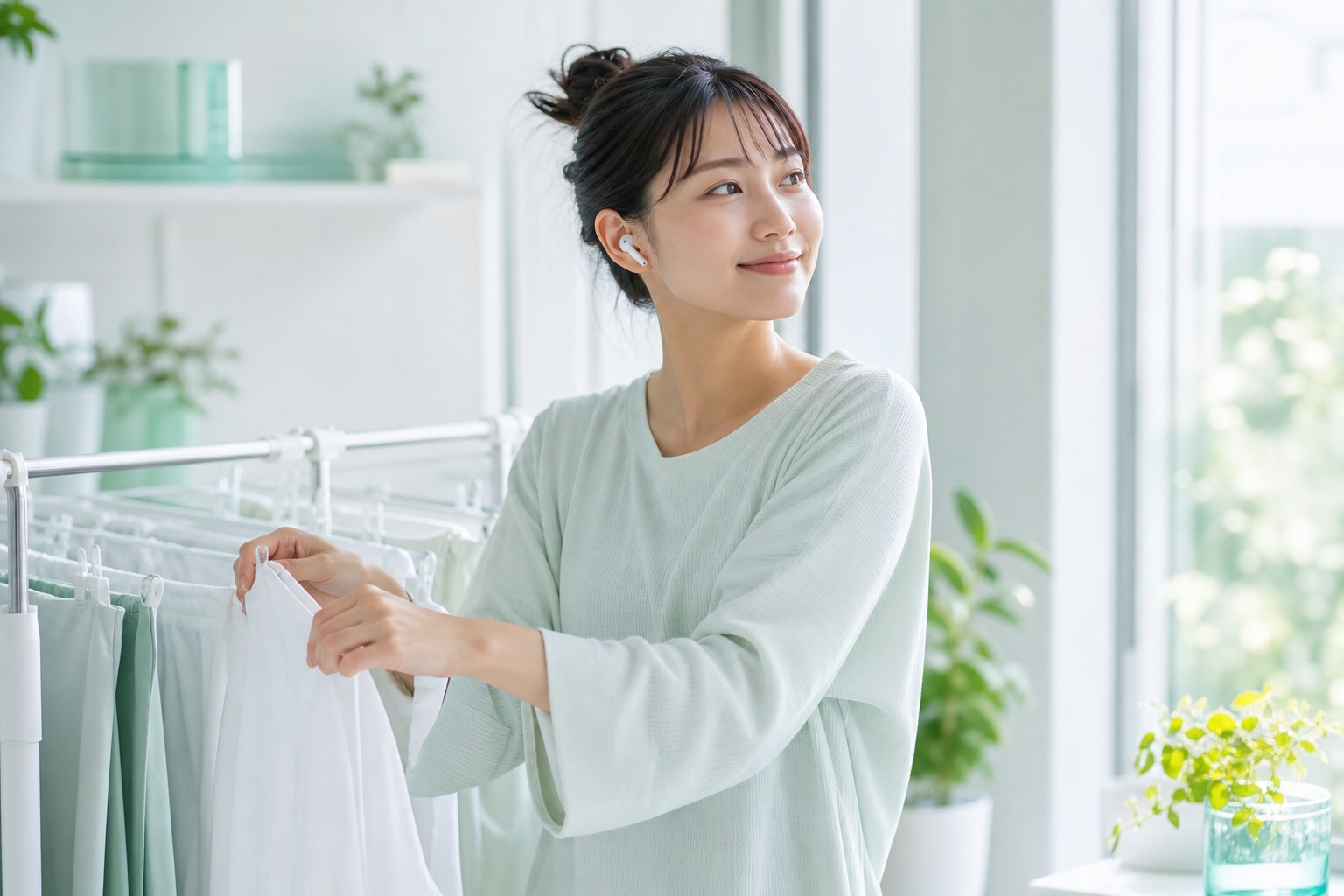 家事の合間にVoiPokeを流すイメージ