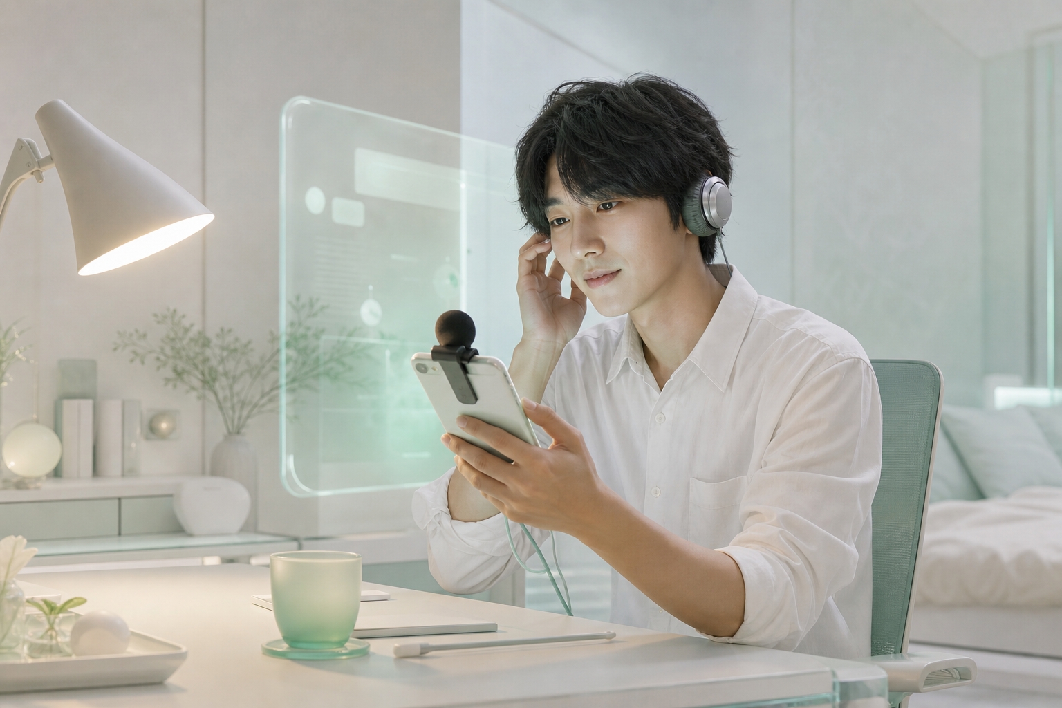 スマホ1つで収録から販売まで完結するVoiPokeの制作画面イメージ